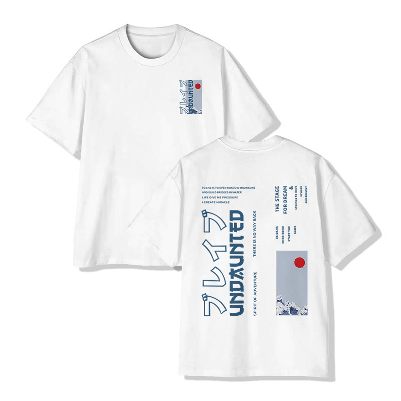 Unisex Undaunted Print  Short Sleeve Crew Neck T-Shirt - White - 2XL - image 2