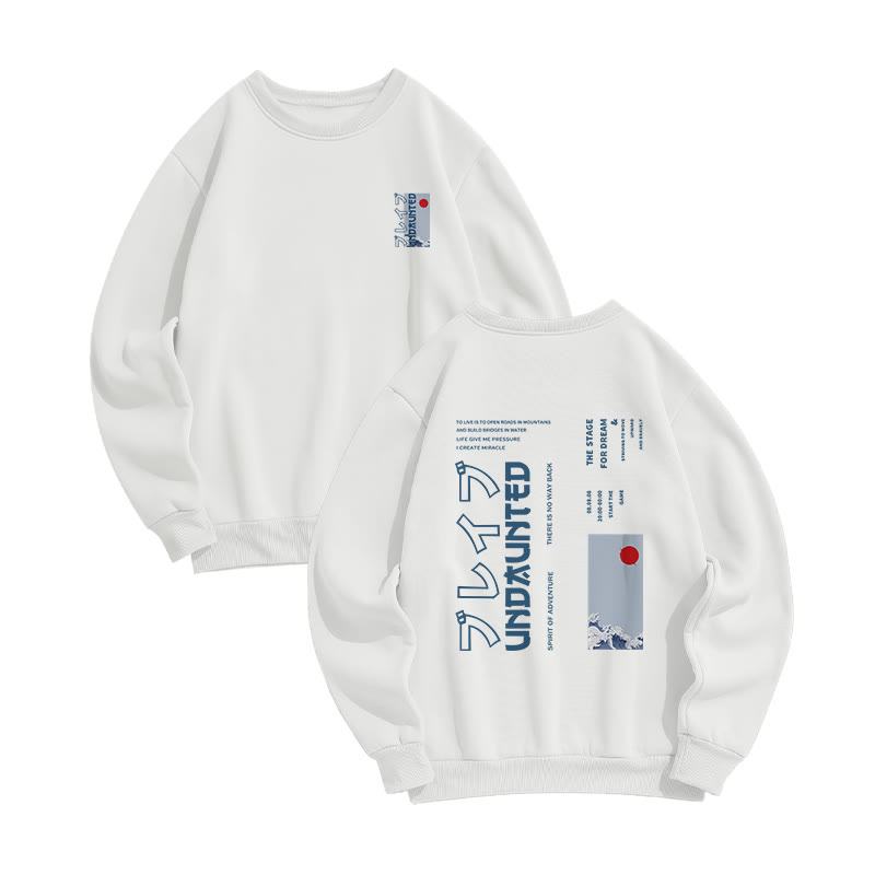 Unisex Undaunted Print Long Sleeved Crew Neck Sweatshirt - White - US16-18(2XL) - image 2
