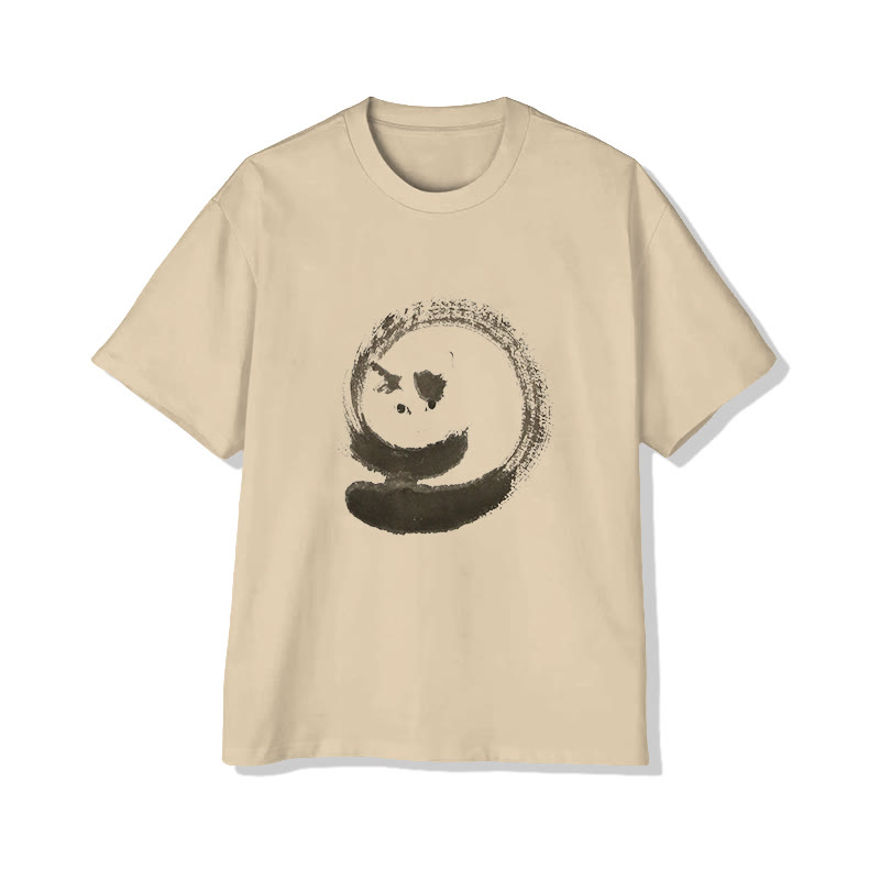 Unisex Cute Cat Japanese Art Short Sleeve Crew Neck T-shirt - Apricot - 2XL - image 2