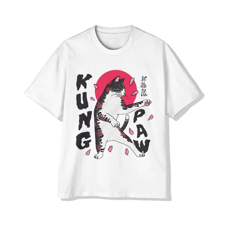 Unisex Kung Paw Short Sleeve Crew Neck T-shirt - White - 2XL - image 1