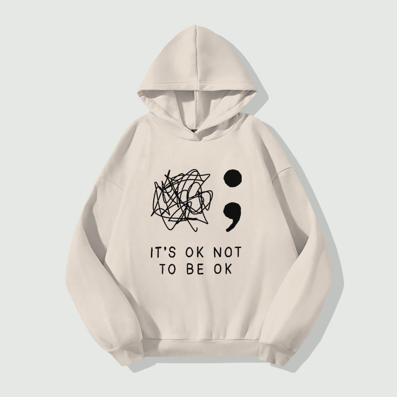 Unisex It's Ok Not To Be Ok Long Sleeve Hoodie - Apricot - 8XL - image 1