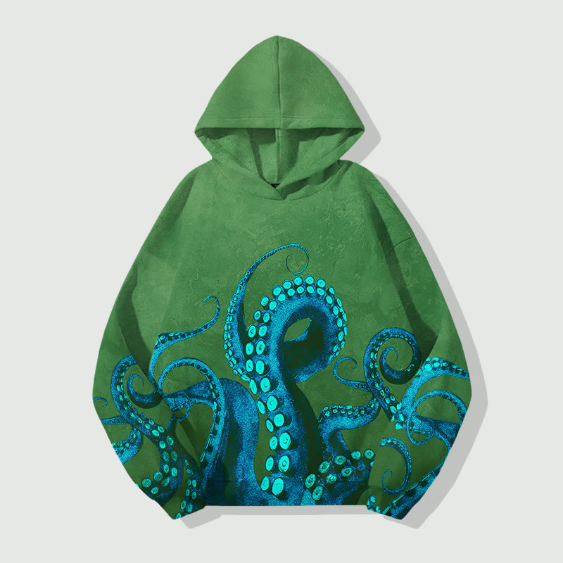 Vintage Ombre Octopus Tentacles Art Print Long Sleeve Hoodie - image 1