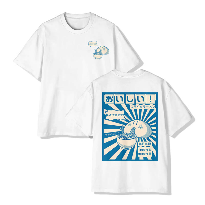 Unisex Ramen Lover Printed Short Sleeve Crew Neck T-Shirt - White - 2XL - image 10