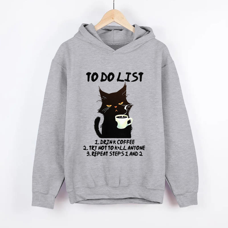 Unisex TO DO LIST  Long Sleeved Hoodie - White - US44-46(8XL) - image 2