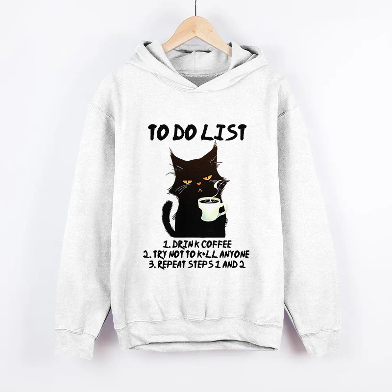 Unisex TO DO LIST  Long Sleeved Hoodie - Grey - US44-46(8XL) - image 1