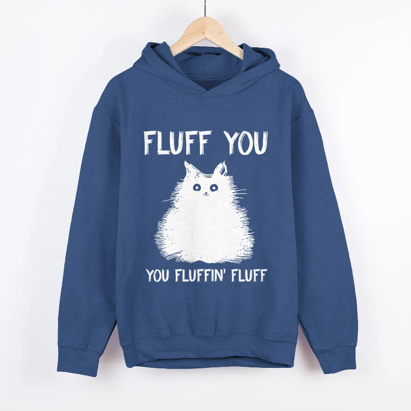 Unisex Funny Cat Long Sleeved Hoodie - Dark Blue - US44-46(8XL) - image 2