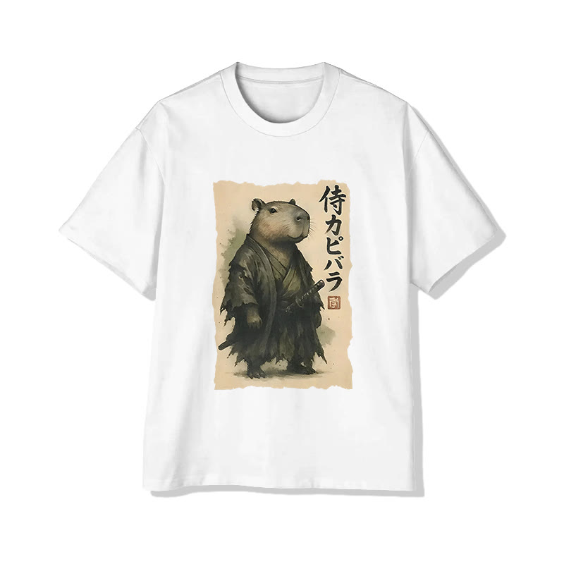Unisex Japanese Art Print Short Sleeved Crew Neck T-shirt - White - 2XL - image 2