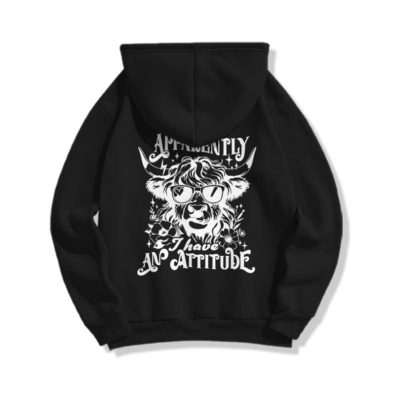 Vintage Cool Highland Cattle Print Hoodie - image 4