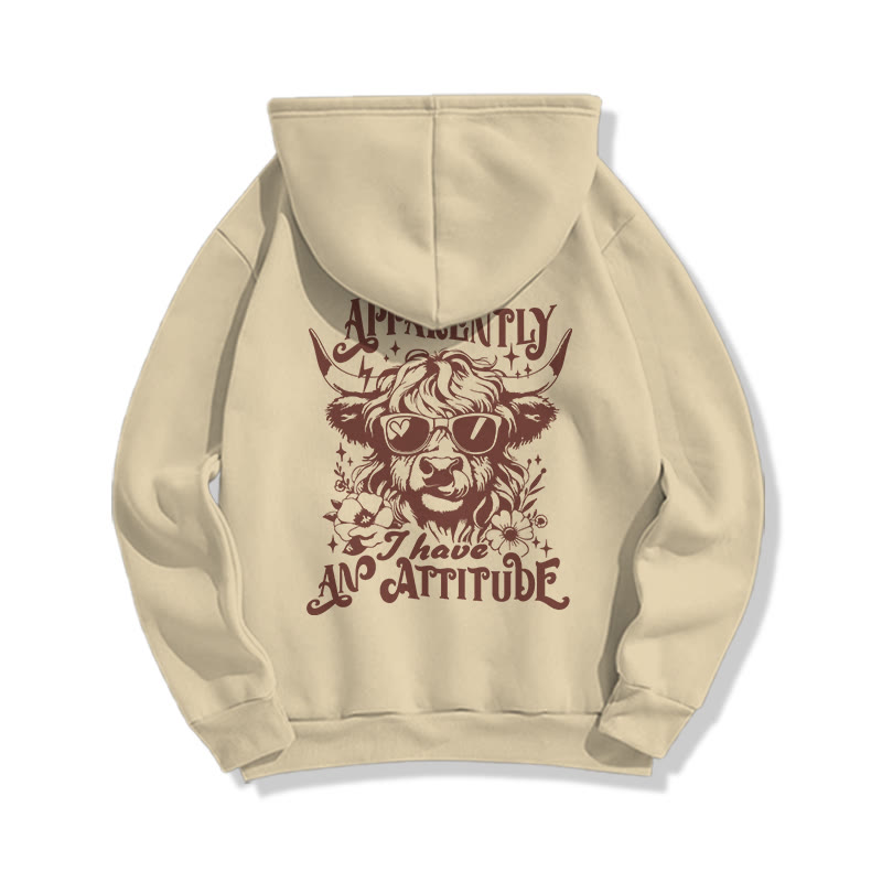 Vintage Cool Highland Cattle Print Hoodie - image 2