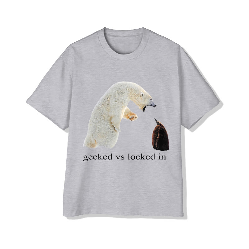 Unisex Funny Meme Print Short Sleeved Crew Neck T-shirt - Grey - 2XL - image 2