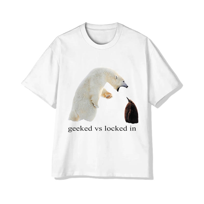 Unisex Funny Meme Print Short Sleeved Crew Neck T-shirt - White - 2XL - image 1