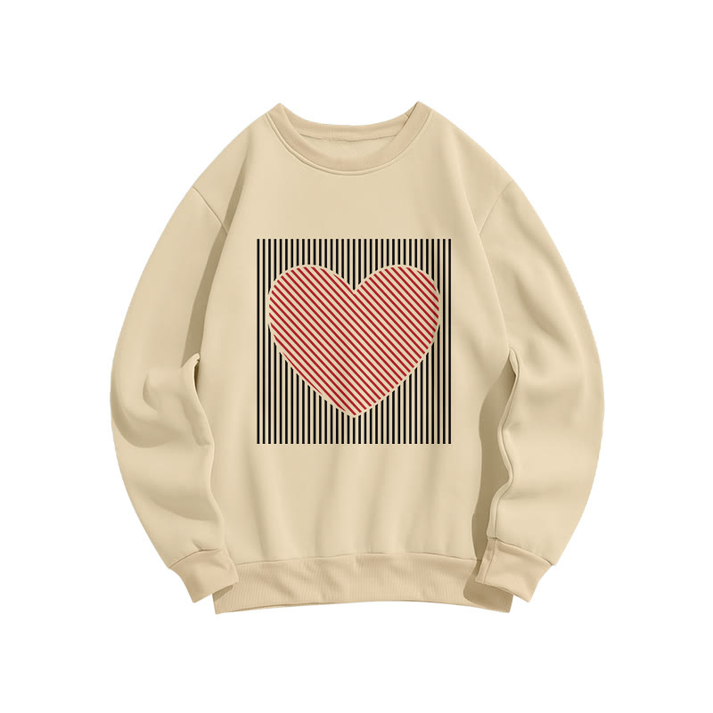 Valentine's Day Heart Print Casual Sweatshirt - Apricot - 5XL - image 5