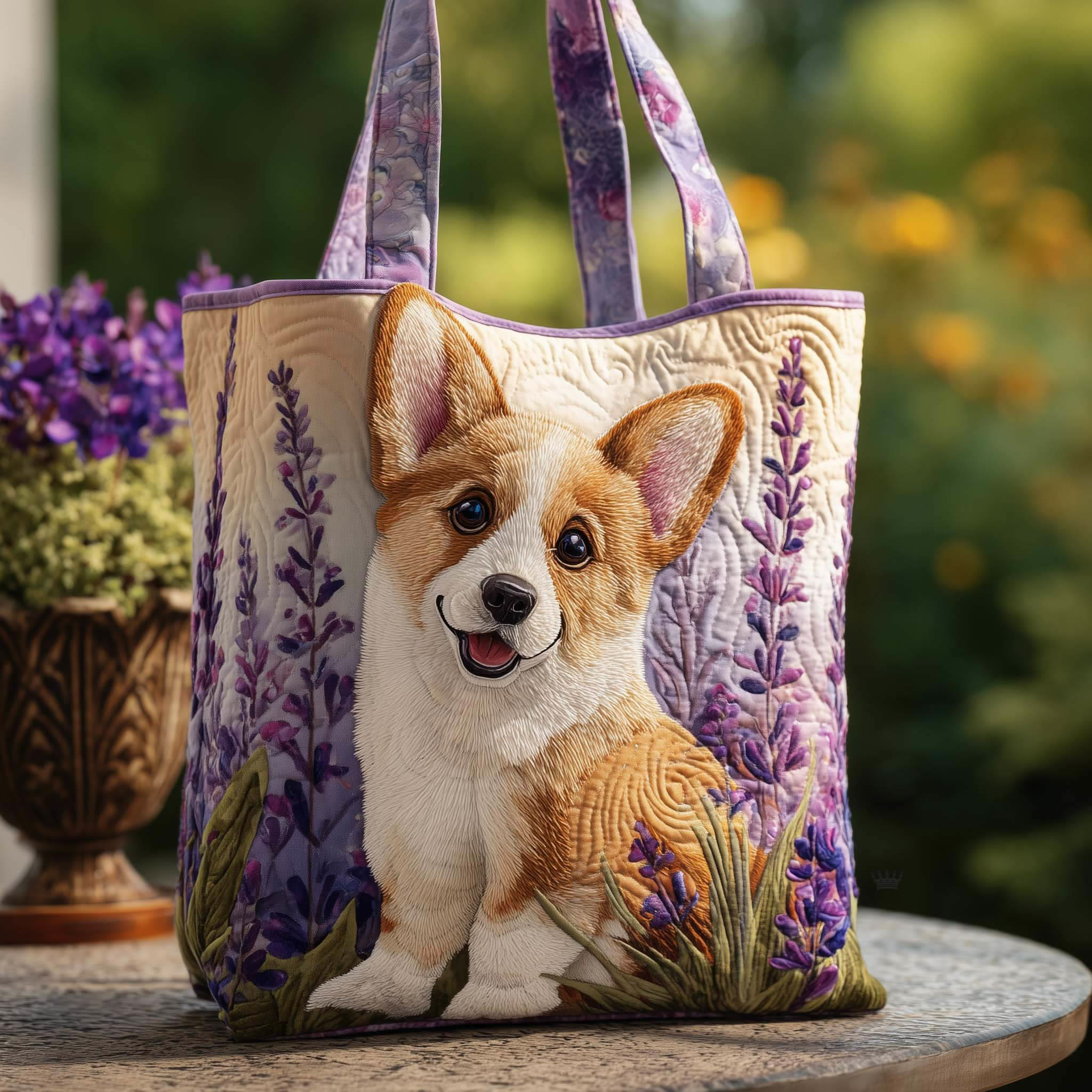 Cute Corgi Quilted Tote Bag - Multicolor - one size - image 1