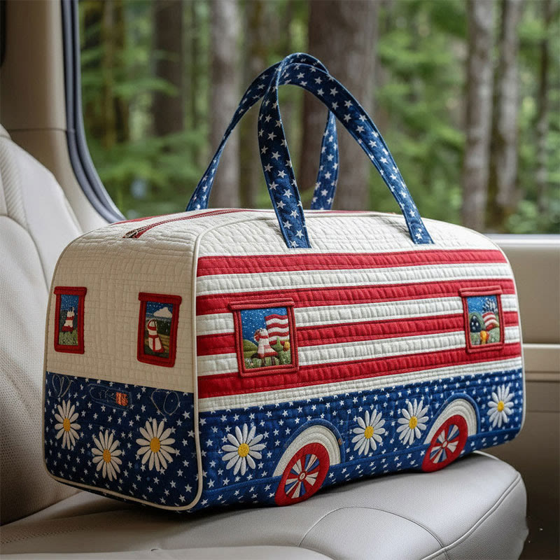 Patriotic Bloom Quilted Duffle Bag - Blue - one size - image 1
