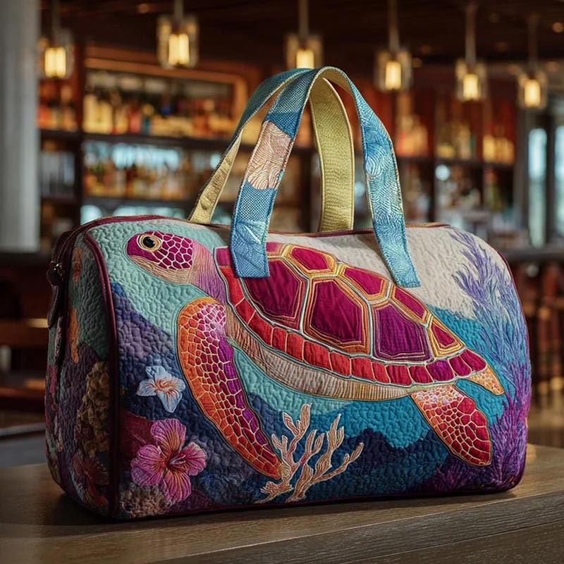Sea ​​Turtle Quilted Travel Bag - Blue - one size - image 1