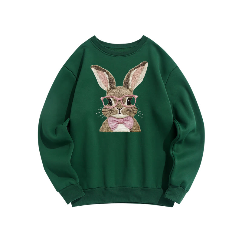 Easter Bunny with Glasses print sweatshirt - Green - US16-18(2XL) - image 1