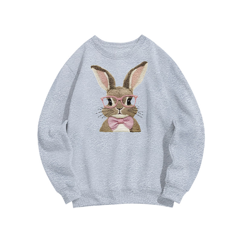 Easter Bunny with Glasses print sweatshirt - Grey - US16-18(2XL) - image 8