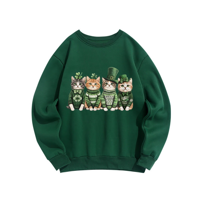 St. Patrick's Lucky Kittens Print Sweatshirt - Green - US16-18(2XL) - image 1