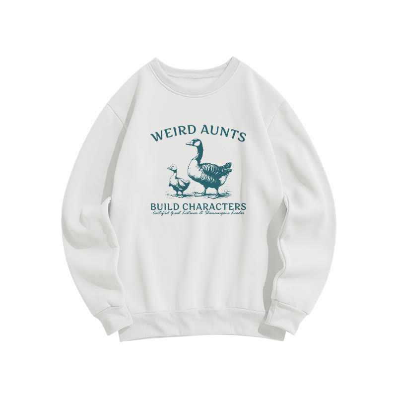 Weird Aunt Graphic Goose Club Print Sweatshirt - White - US16-18(2XL) - image 1