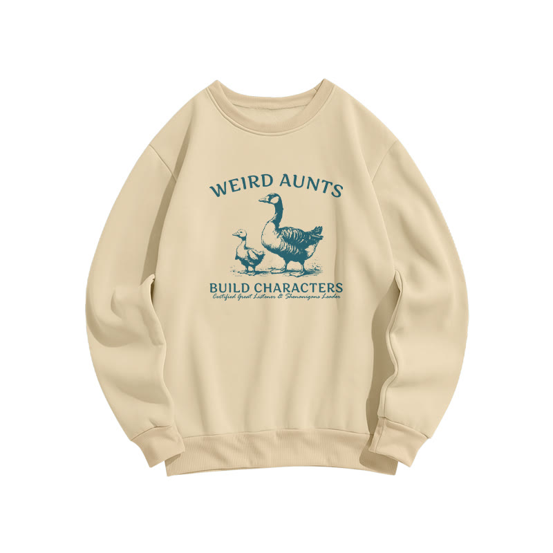 Weird Aunt Graphic Goose Club Print Sweatshirt - Apricot - US16-18(2XL) - image 2