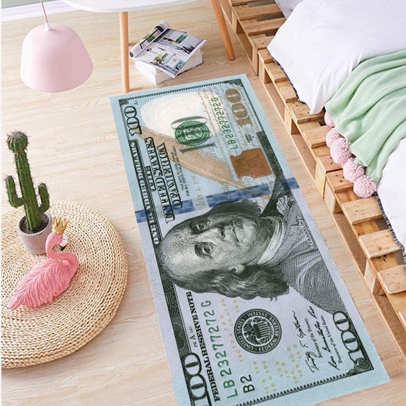 Dollar Pattern Printed Crystal Velvet Bedroom Mat - New $100 - 80*200cm - image 1