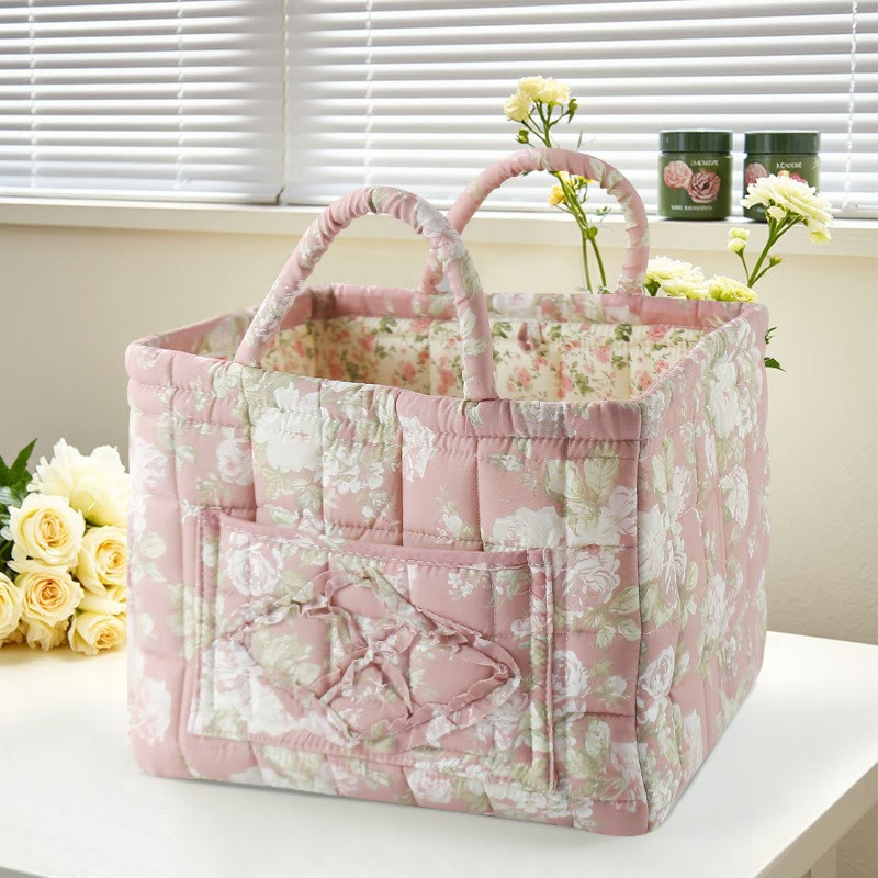 Elegant Floral Pattern Quilted Storage Basket - 345 - 33*27*28 - image 2
