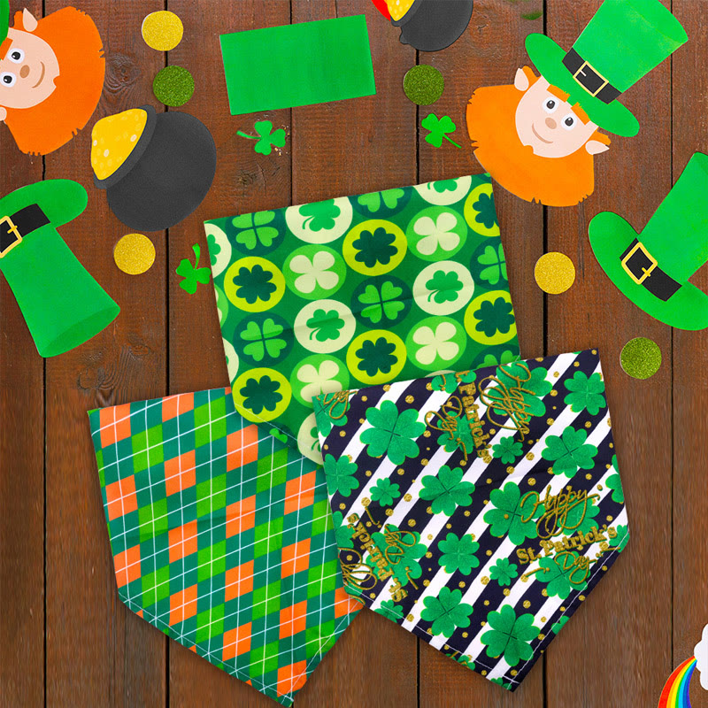 St. Patrick's Atmosphere Pattern Print Dog And Cat Bandana - image 2