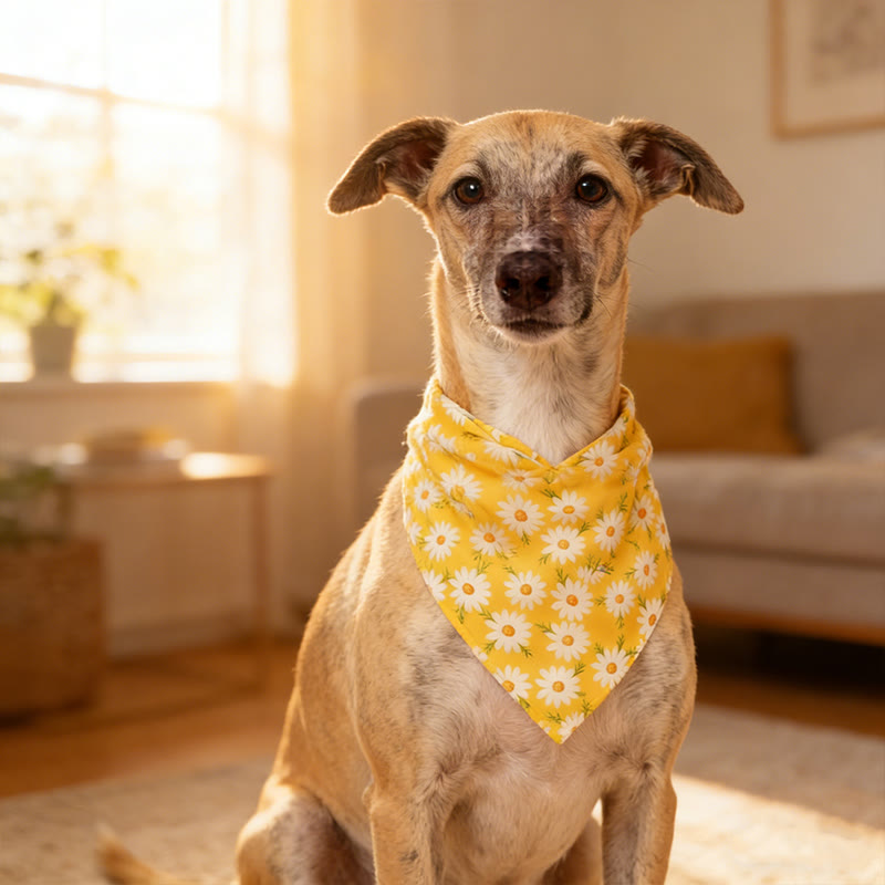 Cute Floral Pattern Prints dog and cat bandana - image 2
