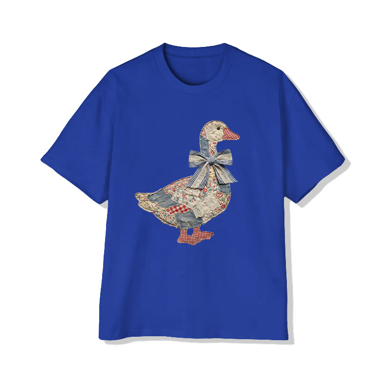 Farm Friends Ducks Pattern Print Pattern Cotton Print T-shirt - Royal Blue - US16-18(2XL) - image 2