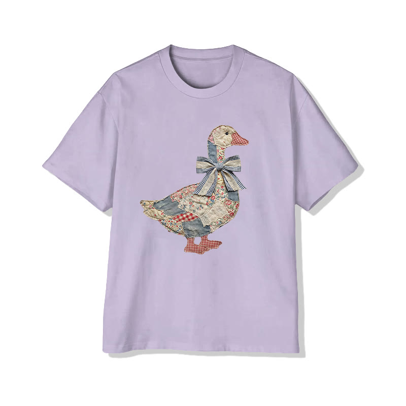 Farm Friends Ducks Pattern Print Pattern Cotton Print T-shirt - Light Purple - US16-18(2XL) - image 11