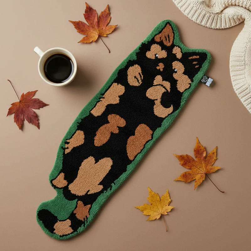 Cute Cat-shaped Soft Faux Cashmere Area Rug Floor Mat - Tortoiseshell Cat - 40*60cm - image 1
