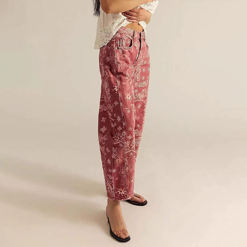 Boho Ethnic Paisley Print Jeans - image 3