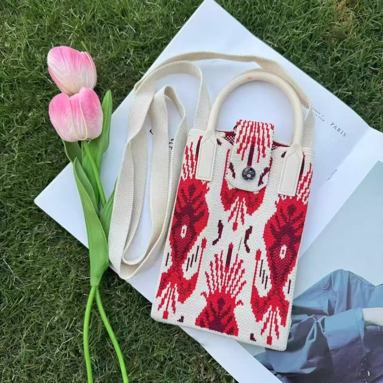 Boho Ethnic Patterns Knitted Crossbody Bag - 1 - 18*4.5*12cm - image 2