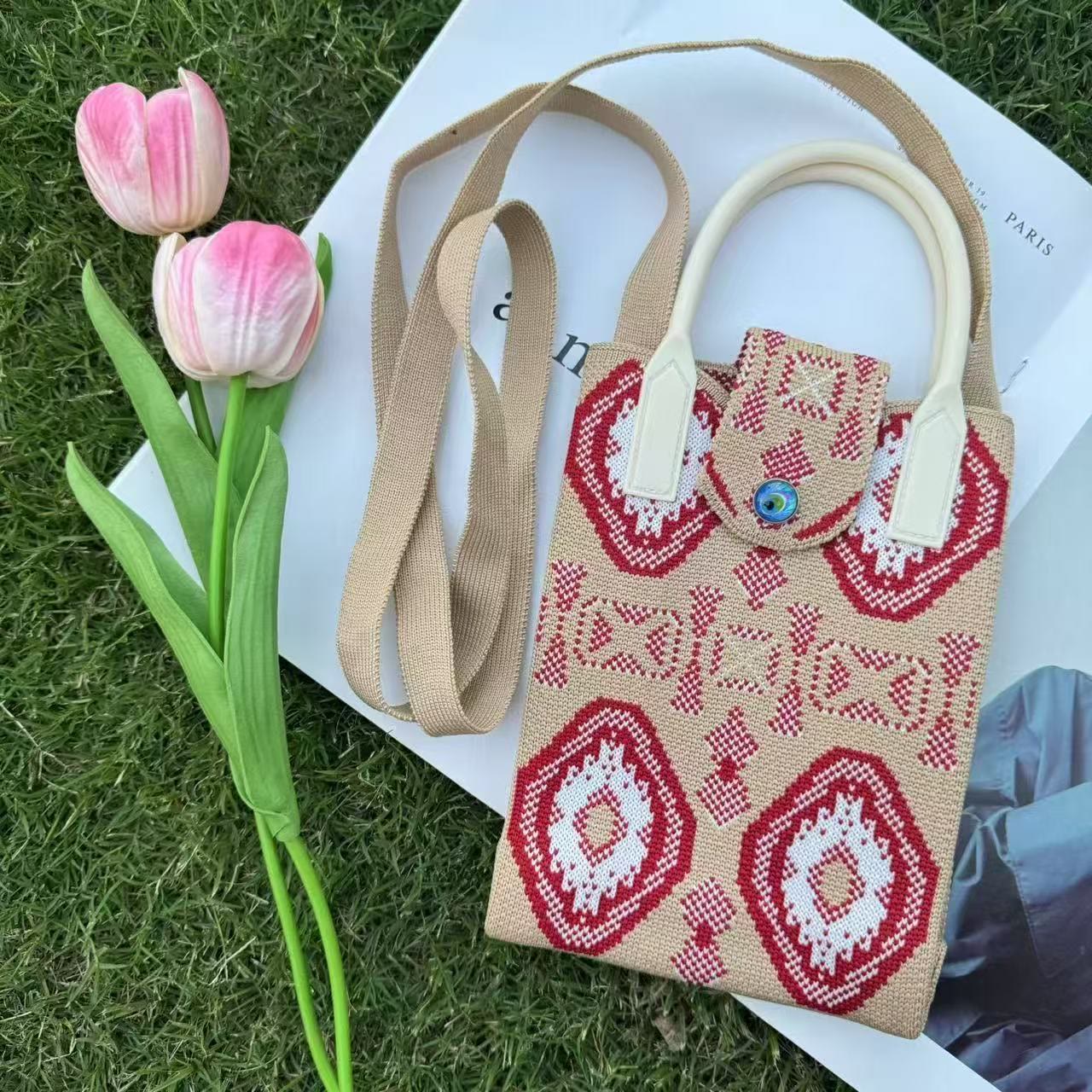 Boho Ethnic Patterns Knitted Crossbody Bag - 3 - 18*4.5*12cm - image 4