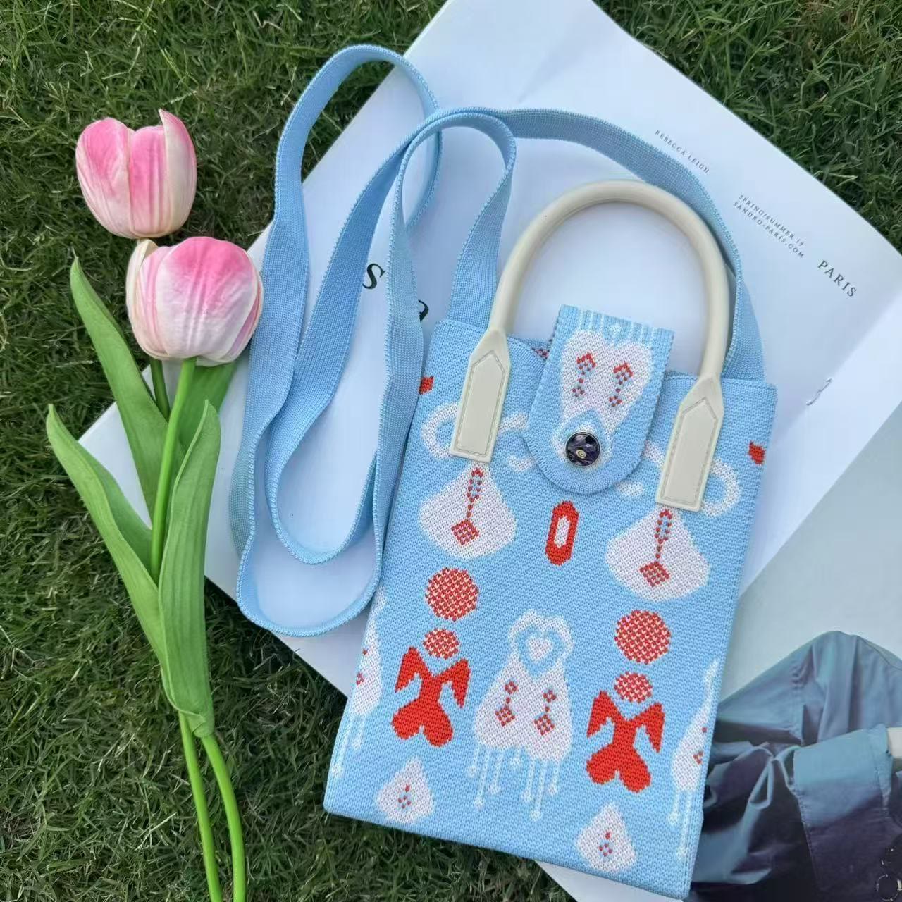 Boho Ethnic Patterns Knitted Crossbody Bag - 5 - 18*4.5*12cm - image 6