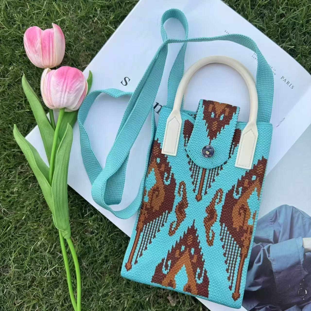 Boho Ethnic Patterns Knitted Crossbody Bag - 6 - 18*4.5*12cm - image 7