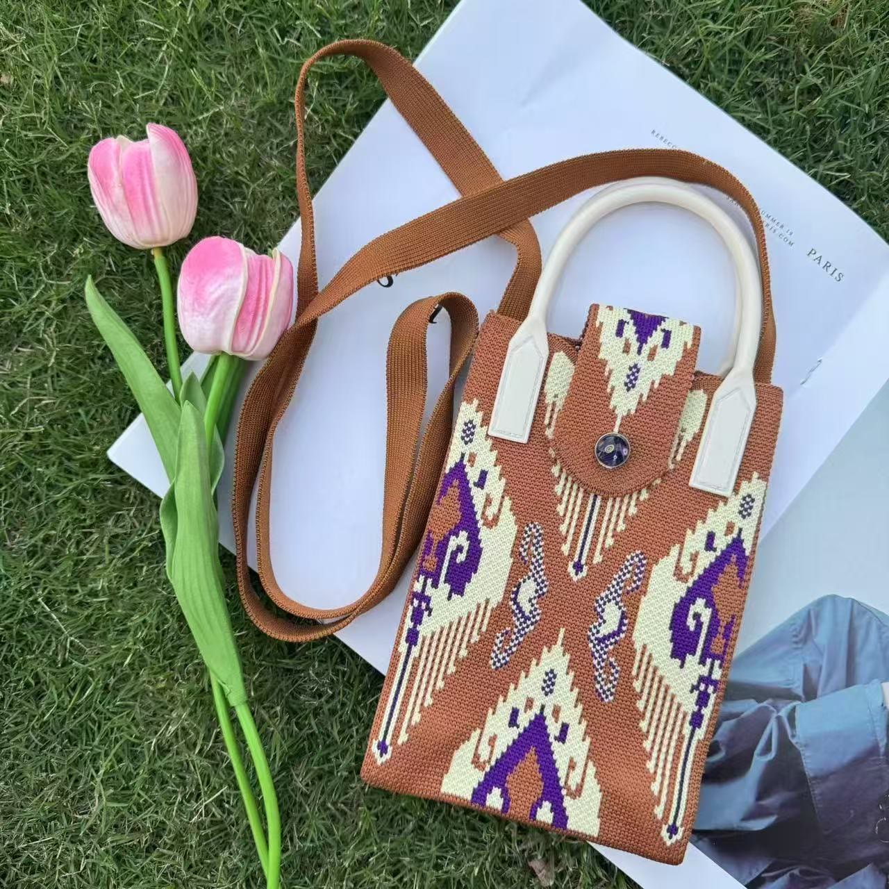 Boho Ethnic Patterns Knitted Crossbody Bag - 11 - 18*4.5*12cm - image 12