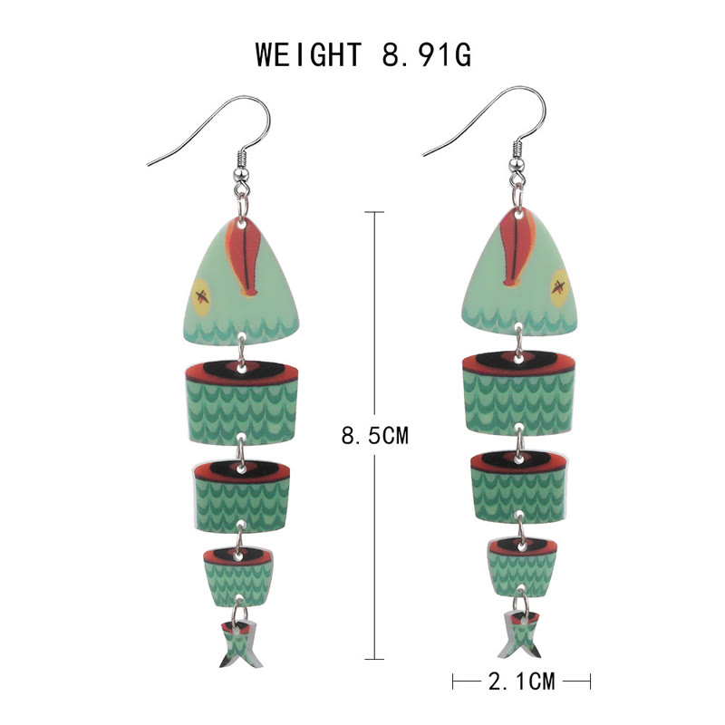 Funnycutting Fish Eco-friendly Acrylic And Wood Earring - image 7