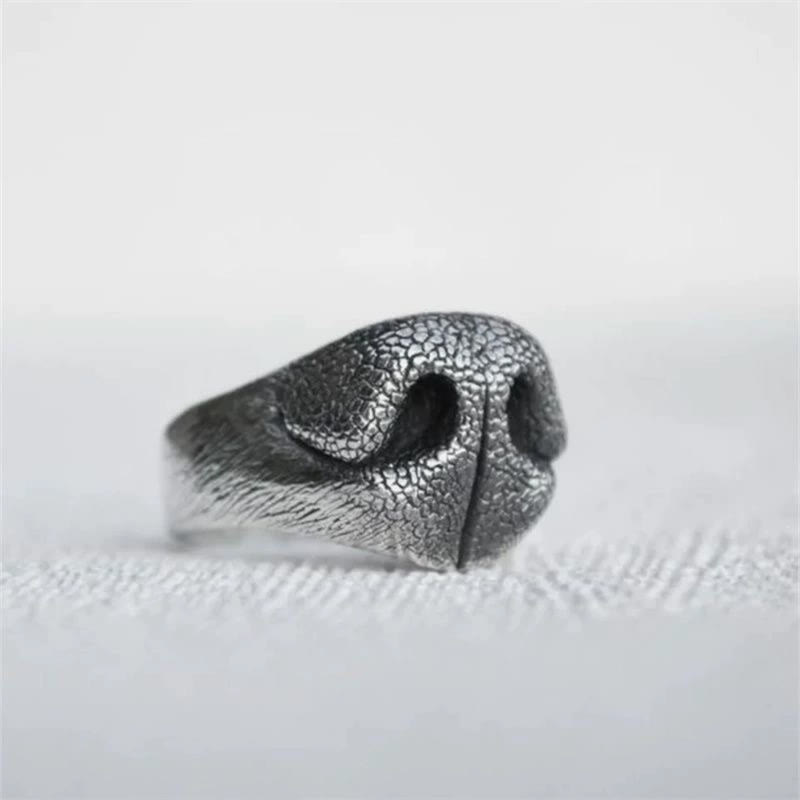 Funny Puppy's Nose Adjustable Opening Rings - Silver - one size - image 2