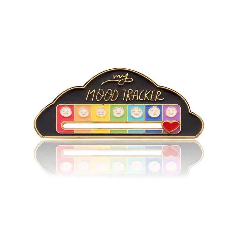 Mood-shifting "social Battery" Slider Pin — Metal Badge Accessory - Black cloud - One size - image 5