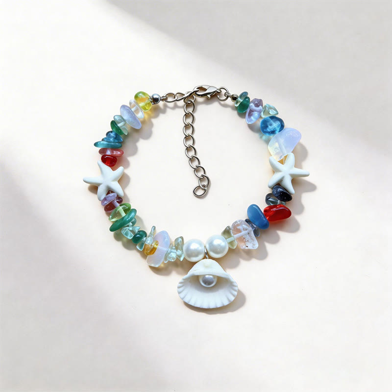 Beach Shell And Starfish Handmade Bracelet - 2 - 15-20cm - image 9