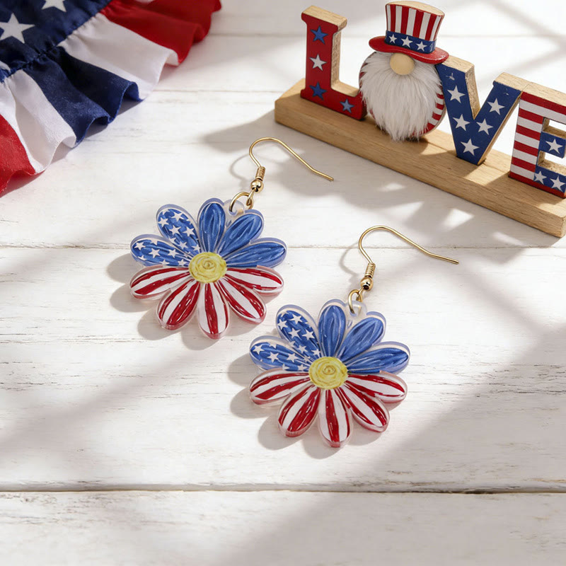 Independence Day Acrylic & Alloy Earrings - daisy - one size - image 2