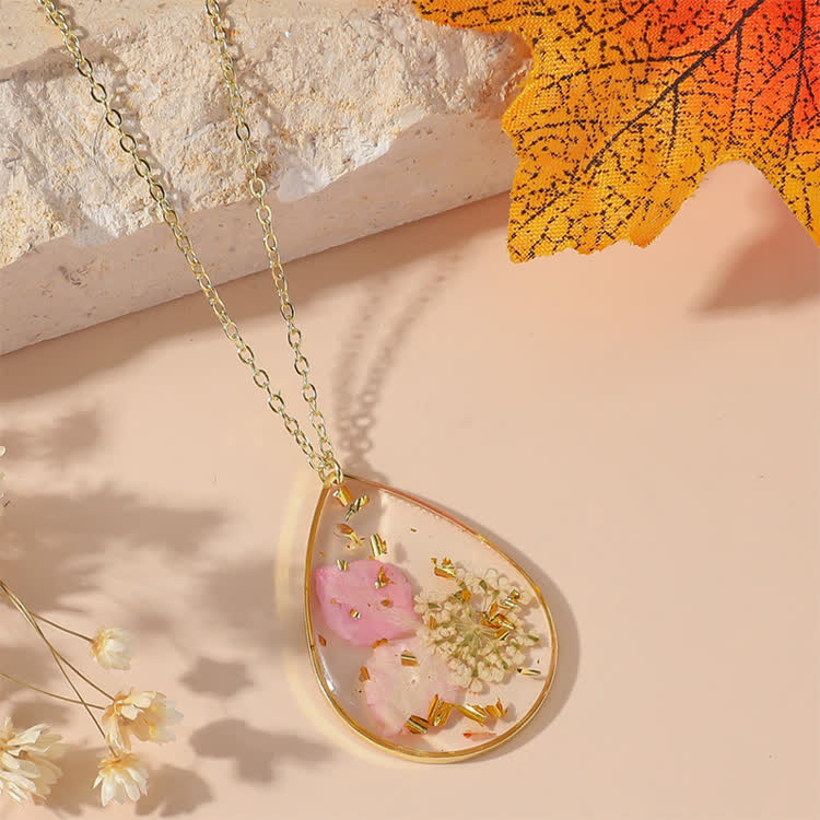 Alzheimer's Forget-me-not Birth Month Flowers Resin Preserved Flower Necklace - 1 - 45cm - image 2