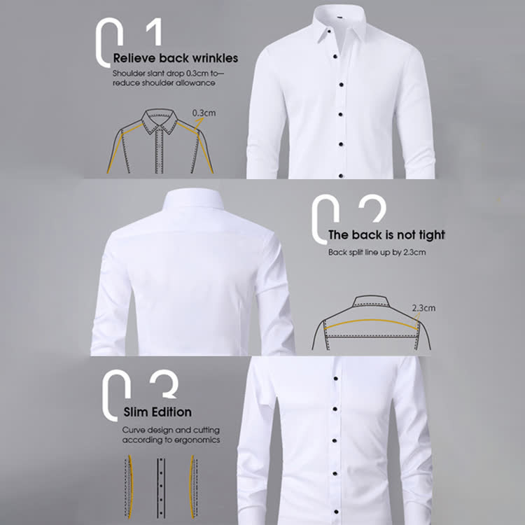 Gentle Office Man High Elasticity Non-iron Thin Shirt - image 2