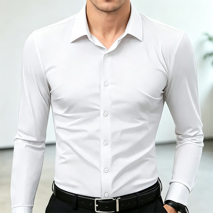 Gentle Office Man High Elasticity Non-iron Thin Shirt - image 5