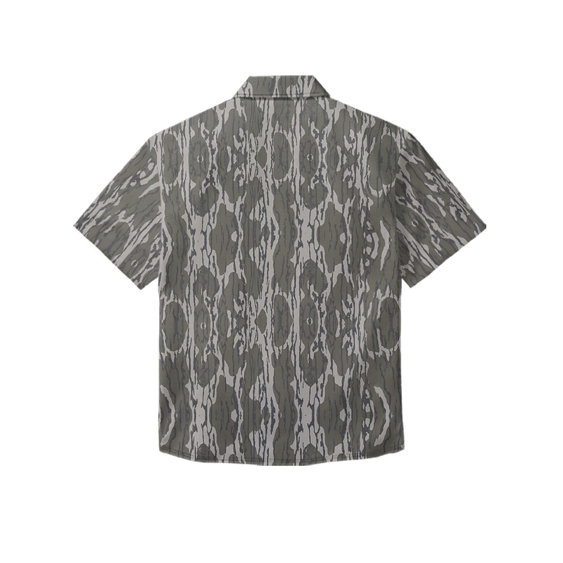 Vintage Camo Print Camp-collar Shirt - image 2