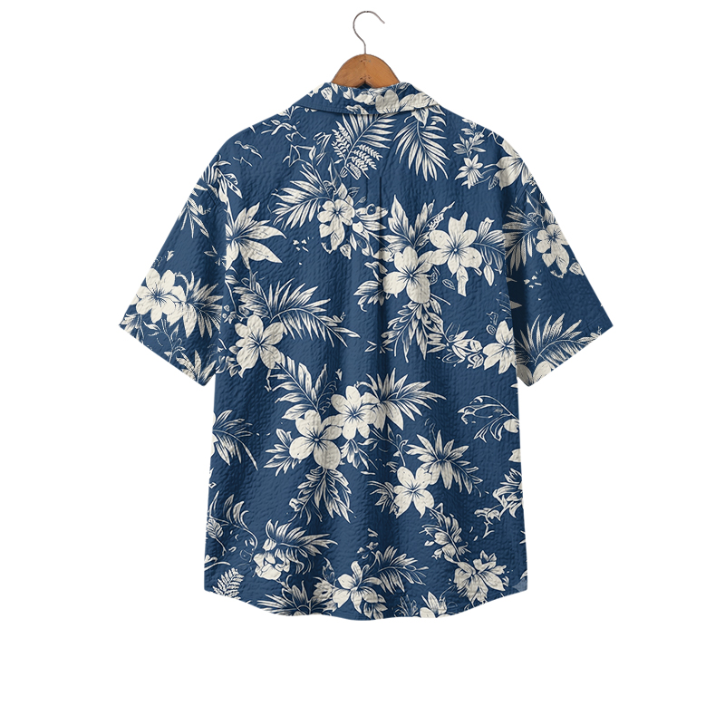 Men's Vintage Tropical Floral Hawaiian Cuban Collar Shirt  - image 2