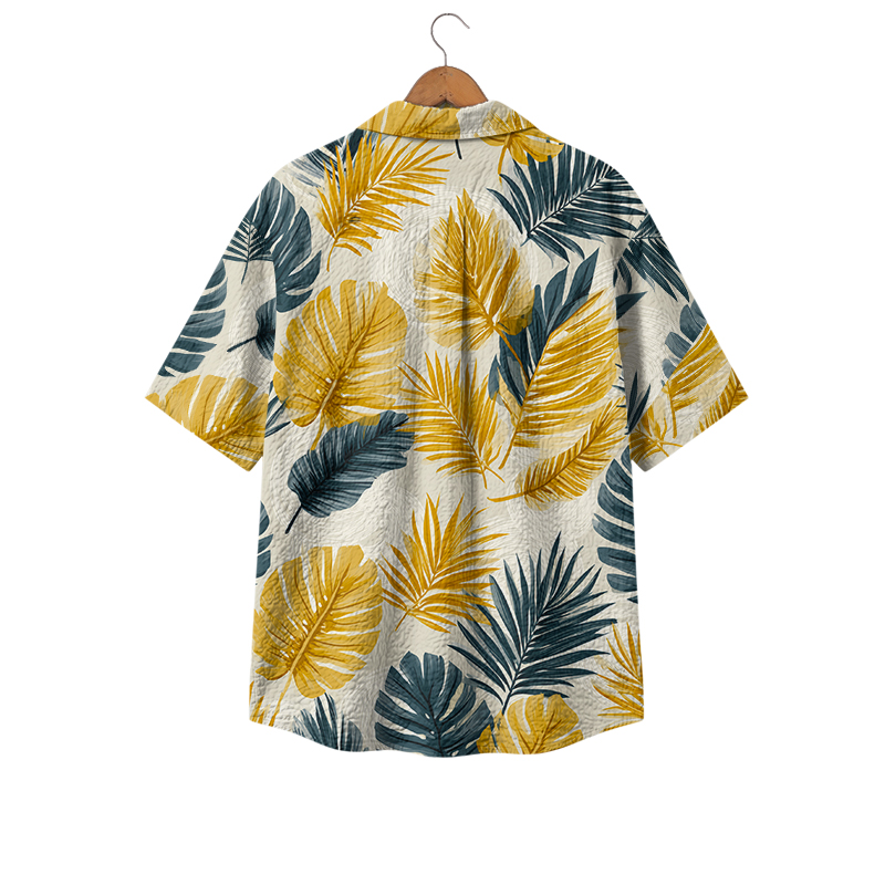 Coastal Breeze Tropical Print Cuban Collar Shirt - image 2