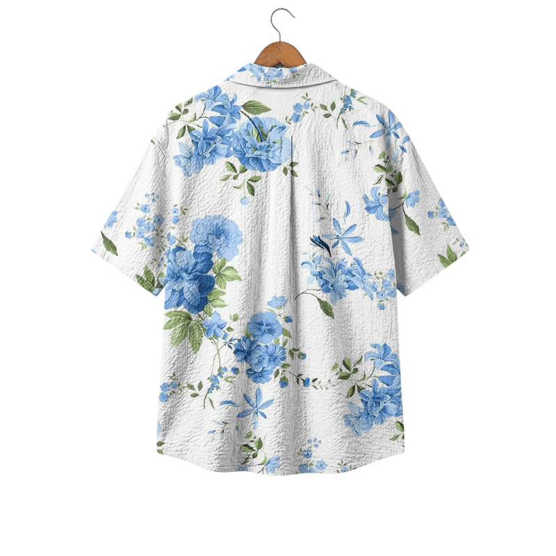 Island Breeze Tropical Print Short Sleeve Cuban Collar Shirt - image 2