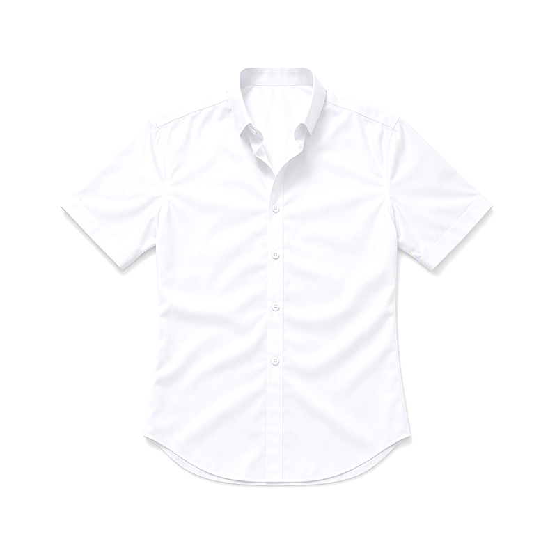 Men's Business Solid Color Short Sleeve Button Up Shirt  - White - 5XL - image 2